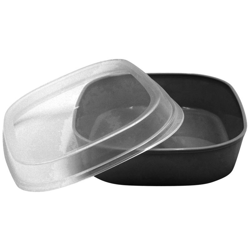 Pilka daugkartinio naudojimo PP dėžutė - 1100 ml - 24 vnt. rinkinys