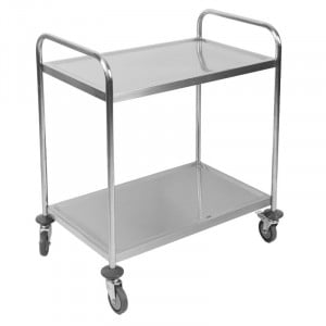 Vežimėlis Inox 2 lentynos Dynasteel - profesionaliam restoranui. Stiprus, lengvai valdomas ir patvarus.