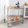 Vežimėlis Inox 2 lentynos Dynasteel - profesionaliam restoranui. Stiprus, lengvai valdomas ir patvarus.