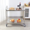 Vežimėlis Inox 2 lentynos Dynasteel - profesionaliam restoranui. Stiprus, lengvai valdomas ir patvarus.