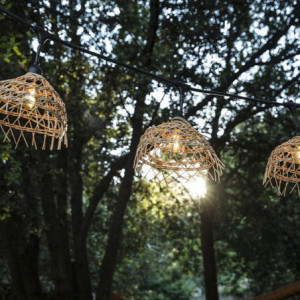 Guirlianda Lauko Šviesos su Egzotišku Šiaudiniu Gaubtu - Hawai Light - Lumisky
