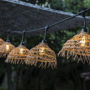 Guirlianda Lauko Šviesos su Egzotišku Šiaudiniu Gaubtu - Hawai Light - Lumisky