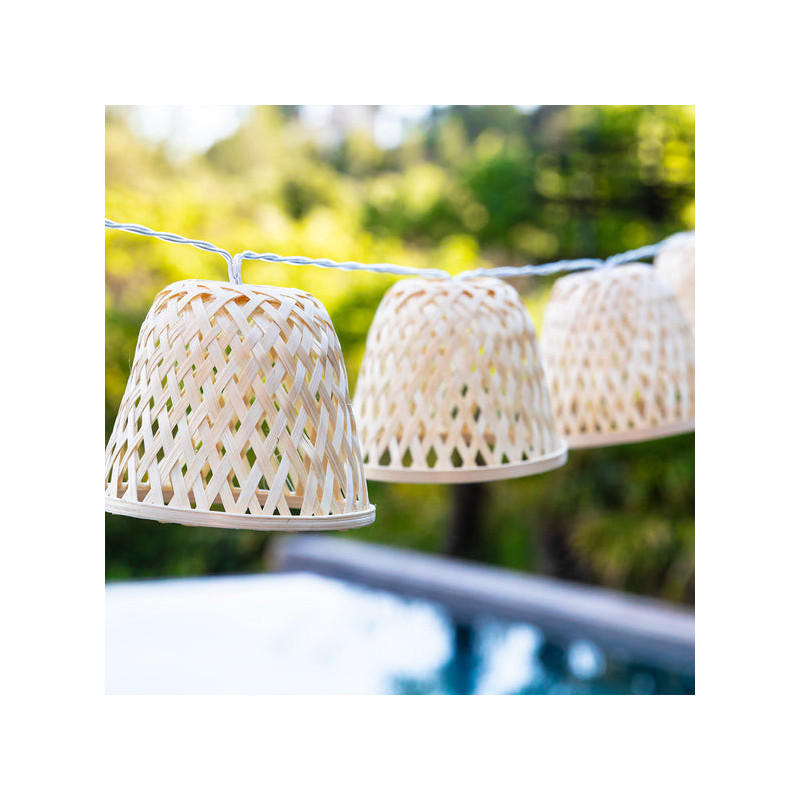 Solar and Plug-in LED Bamboo Light Garland - Chill Hybrid - Lumisky Solar and Plug-in LED Bamboo Light Garland - Chill Hybrid - Lumisky
