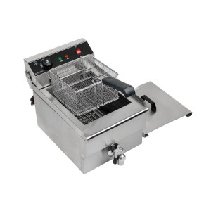 Fritezė profesionali 13 L 3000 W su išleidimu - Nerūdijantis plienas