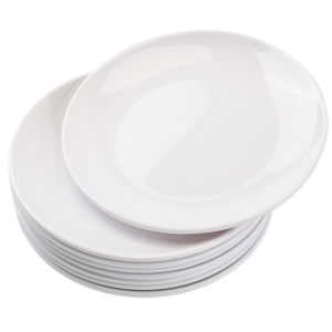 Apvali melamino lėkštė Ø 17,7 cm Balta - 10 vnt. rinkinys