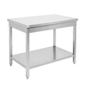 Nerūdijančio plieno stalas 800x600 mm su apatiniu lentyna — Pro