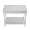 Stalas Inox 1600 x 600 mm su apatiniu lentyna — AISI 201