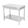 Stalas Inox 1600 x 600 mm su apatiniu lentyna — AISI 201