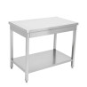 Stalas Inox 1600 x 600 mm su apatiniu lentyna — AISI 201