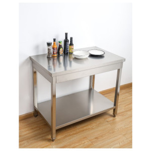 Stalas Inox 1600 x 600 mm su apatiniu lentyna — AISI 201