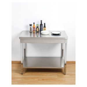 Stalas Inox 1600 x 600 mm su apatiniu lentyna — AISI 201
