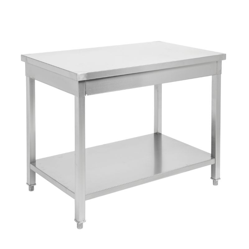 Stalas Inox 1200x700 mm su apatiniu lentyna — Pro CHR