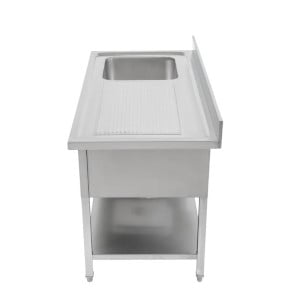 Nerūdijančio plieno plautuvė 1 dubuo su dešiniu nutekėjimu - I 1000 x P 600 mm