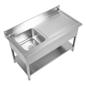 Plieninė kriauklė 1 dubuo 1200x600 mm, Lašintuvas dešinėje, Atlošas