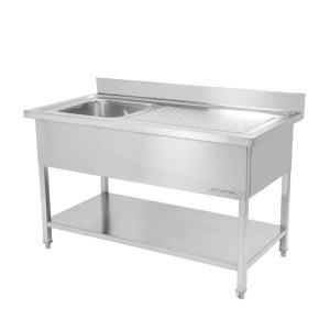 Plieninė kriauklė 1 dubuo 1200x600 mm, Lašintuvas dešinėje, Atlošas
