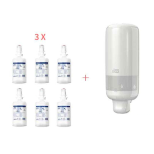 Starter Pack Baltas muilo dozatorius ir švelnus putų muilas