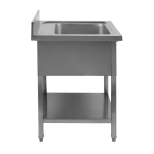 Plautuvė 1 su atlošu ir lentyna - L 600 x P 600 mm - Dynasteel
