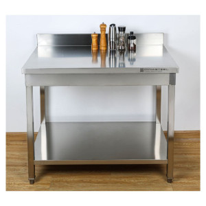 Stalas Inox 1000x600 mm Su Atlošu ir Apatine Lentyna