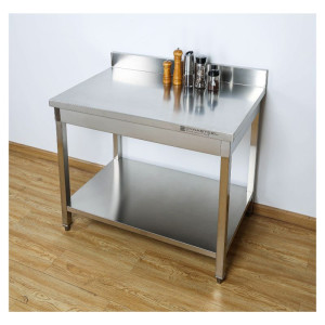 Stalas Inox 1000x600 mm Su Atlošu ir Apatine Lentyna