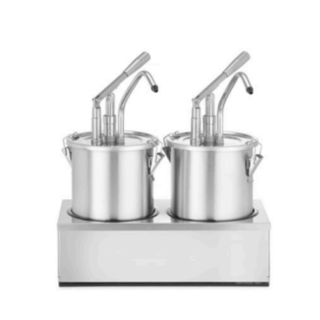 Stainless Steel Sauce Dispenser with Pump - Capacity 2 x 4.5 L - HENDI