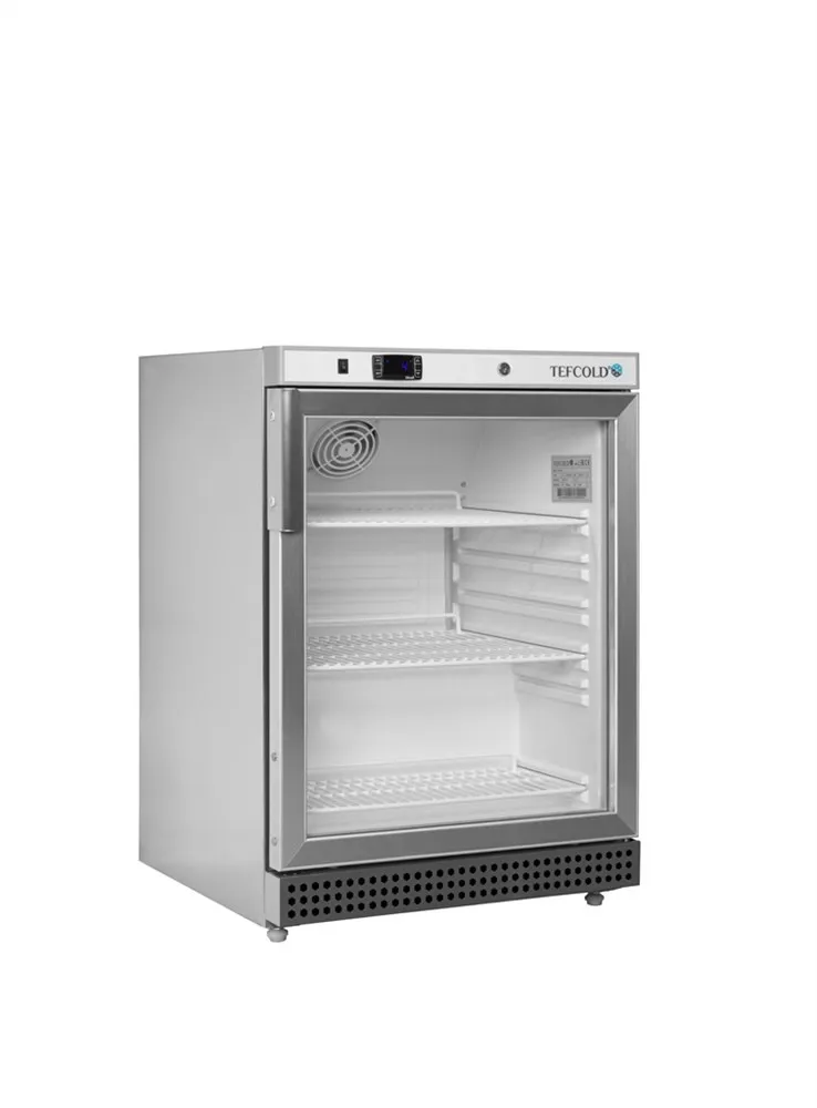 Teigiama stiklinė šaldymo spinta - Nerūdijantis plienas - 119 L