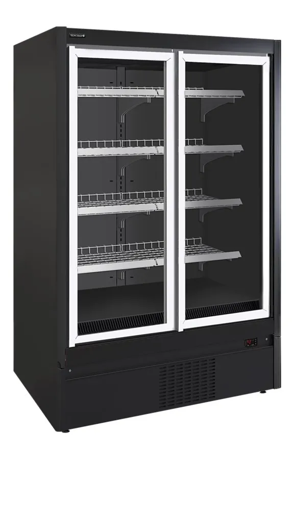 Neigiama juoda prekybos centro šaldymo vitrina - 2 durys - 850 L