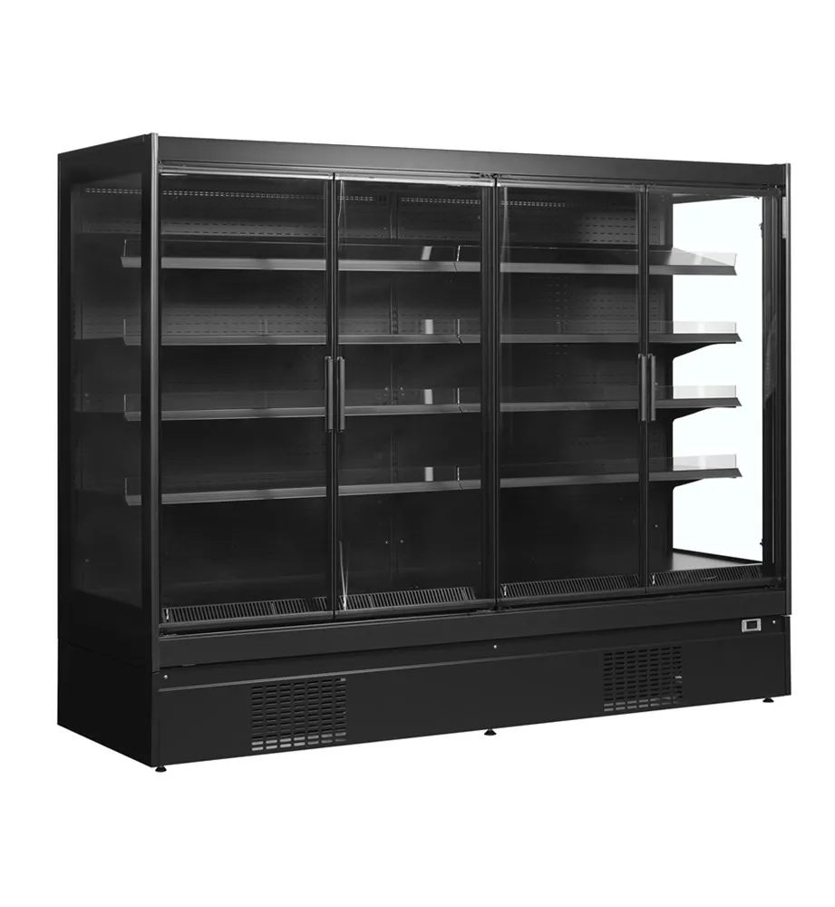 Teigiama juoda prekybos centro šaldymo vitrina - 4 durys - 1540 L