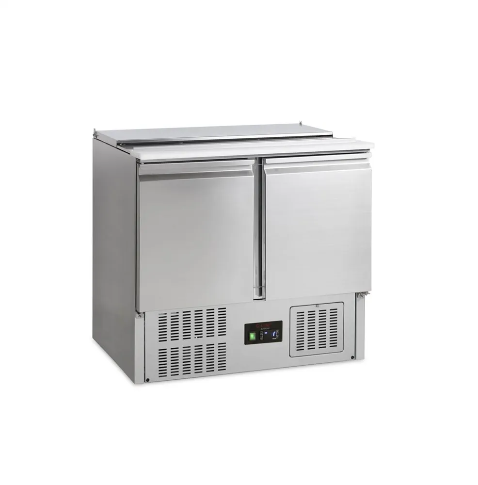 Saladette Šaldytuvas GN 1/1 iš Nerūdijančio Plieno - 2 Durys - 225 L - 2 GN 1/1 ir 2 GN 1/4