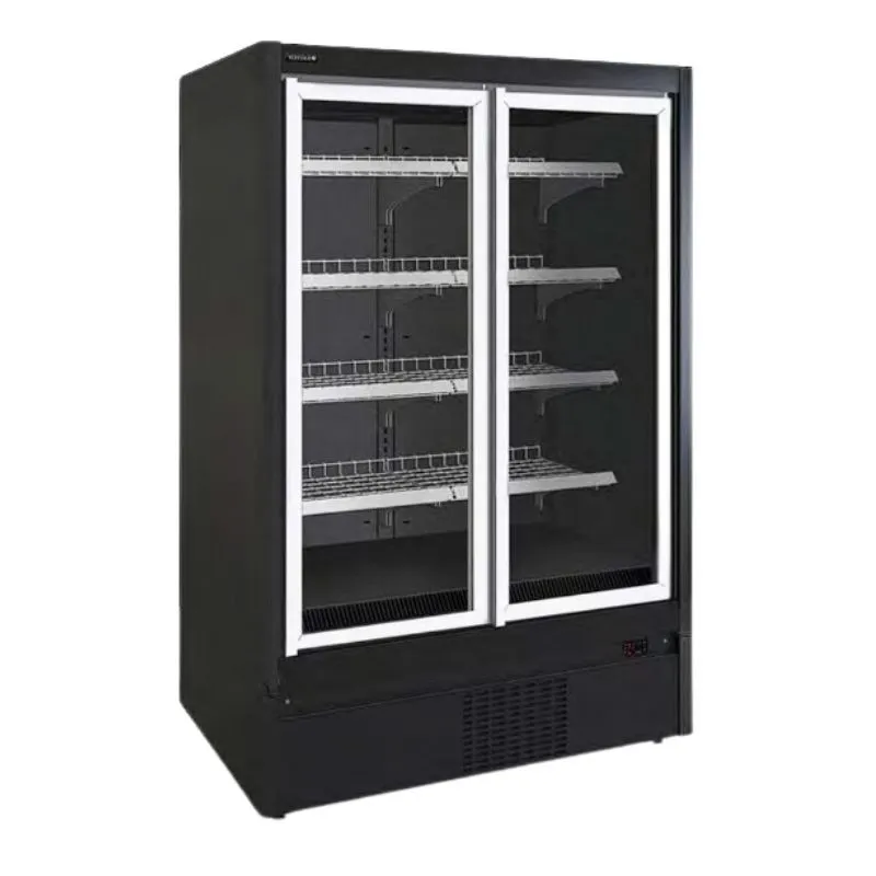 Neigiama juoda prekybos centro šaldymo vitrina - 3 durys - 1270 L