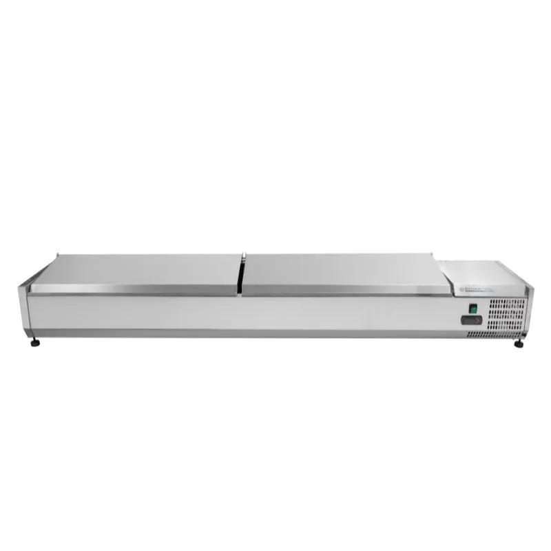 Saladette Šaldytuvas su Nerūdijančio Plieno Dangčiu - 9 x GN 1/3