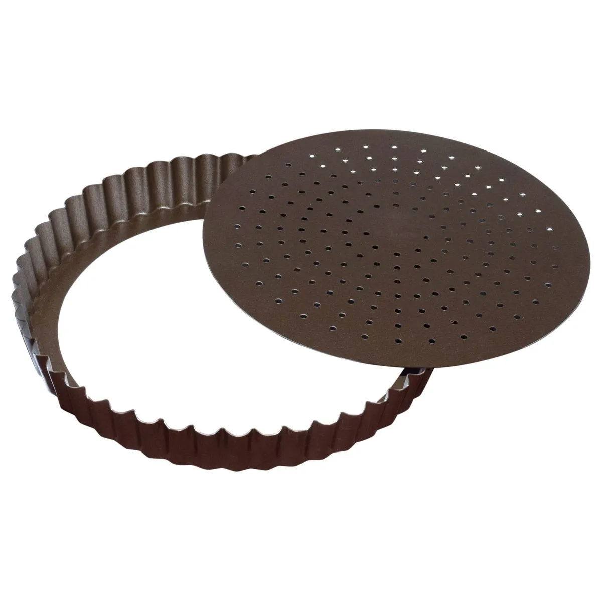 Nesvylanti gofruota perforuota pyrago forma su nuimamu dugnu - ⌀ 320 mm