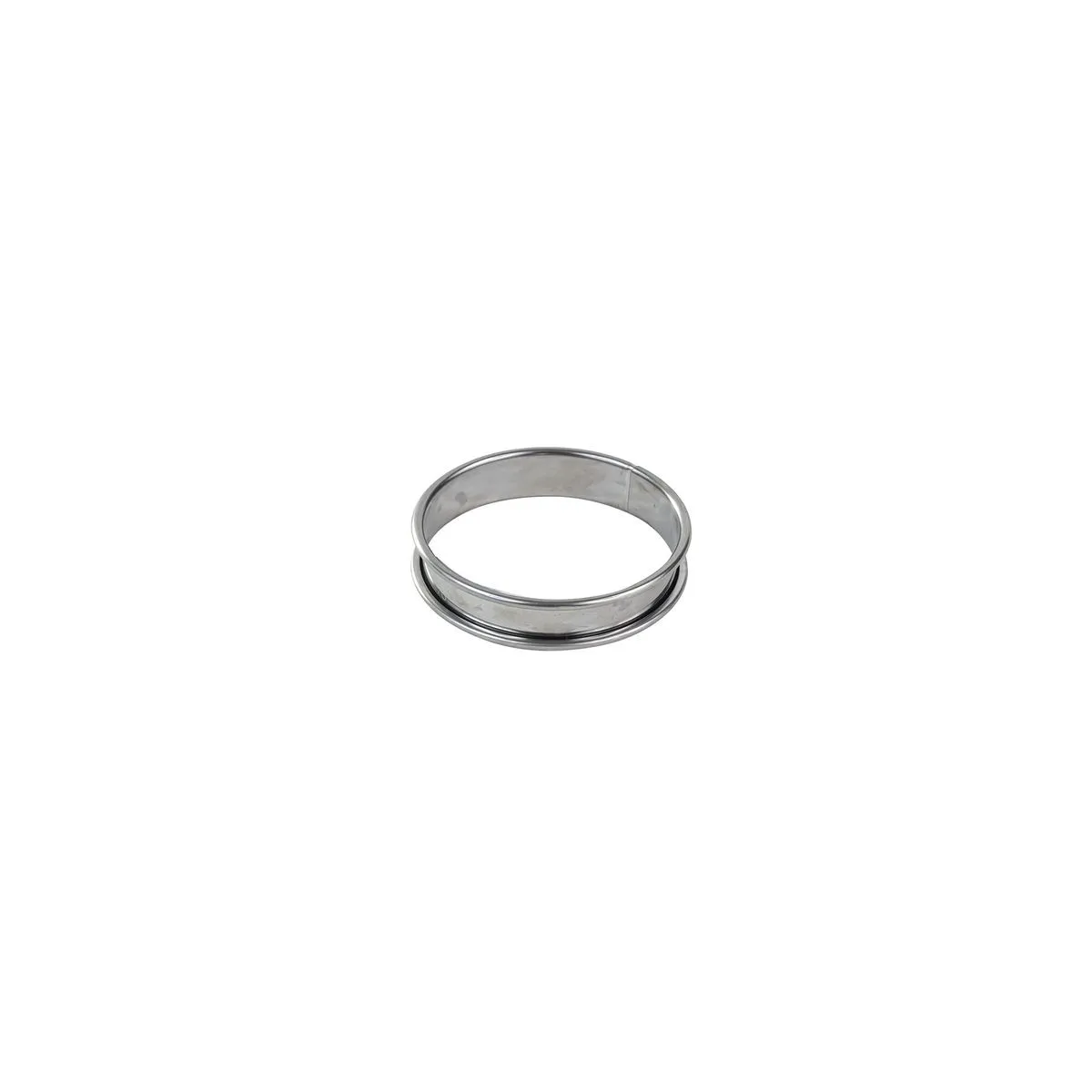 Nerūdijančio plieno pyrago žiedas su užlenktu kraštu - ⌀ 90 mm