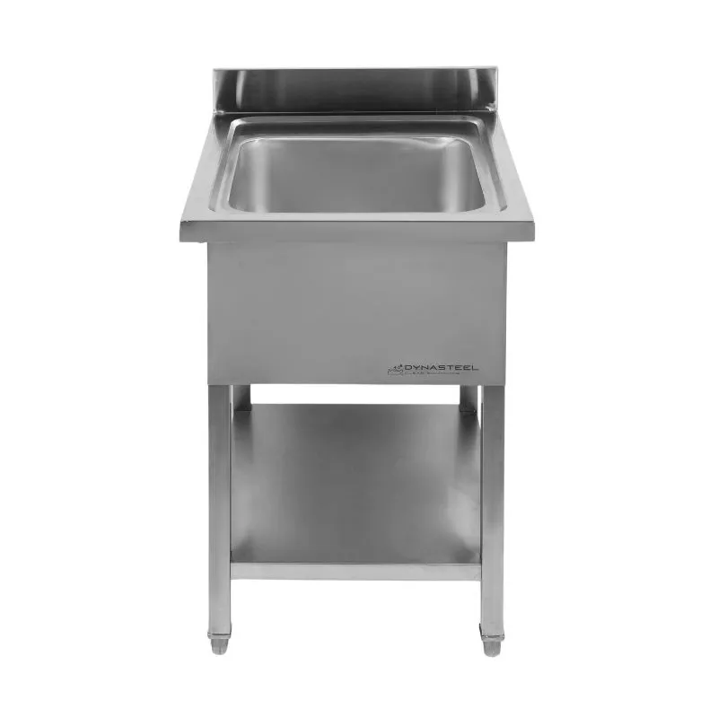 Vienbakė plautuvė su apsauginiu bortelliu ir lentyna 600 x 700 mm