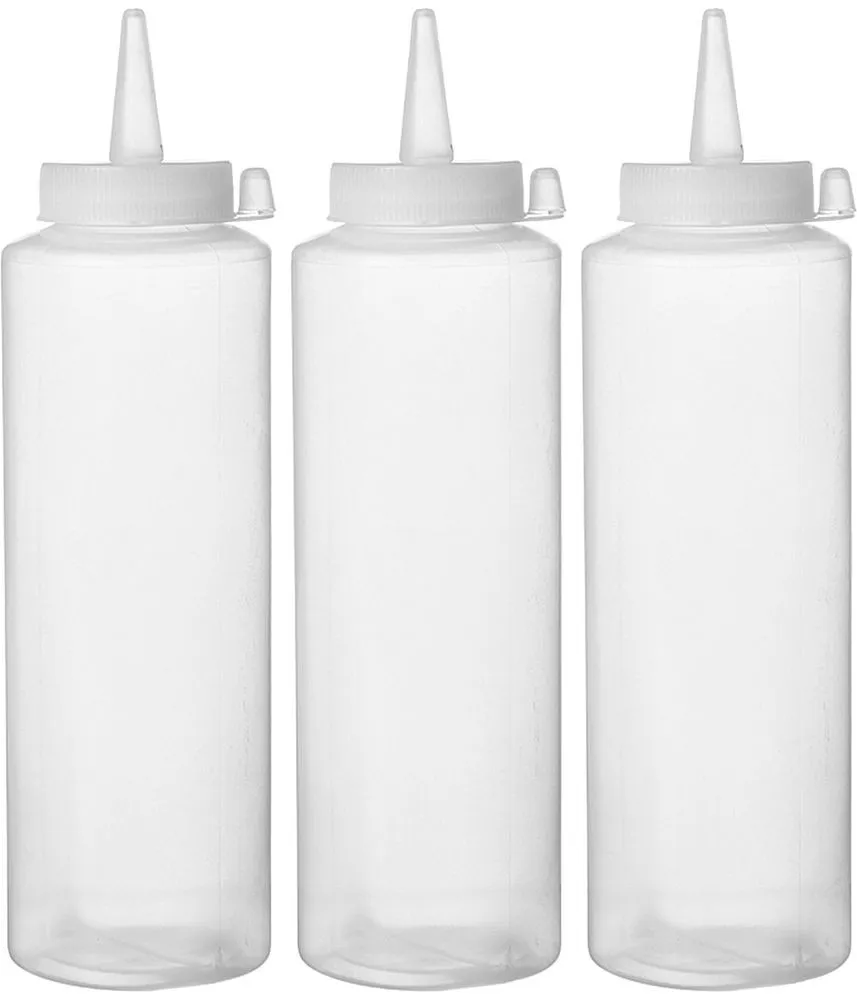 Permatomas dozatorius butelis – 0,7 L – Komplektas iš 3