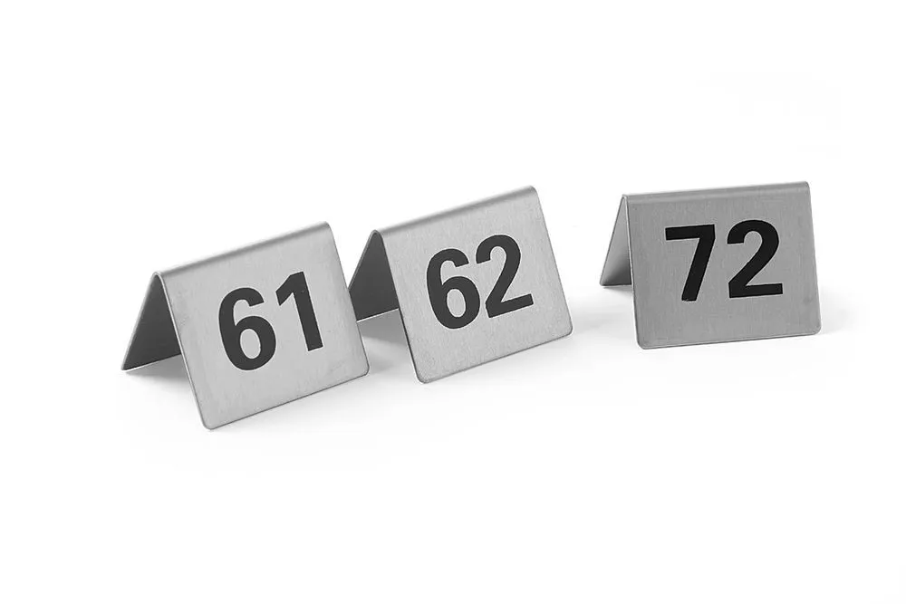 12 Stalo lentelių su numeriais nuo 61 iki 72 komplektas