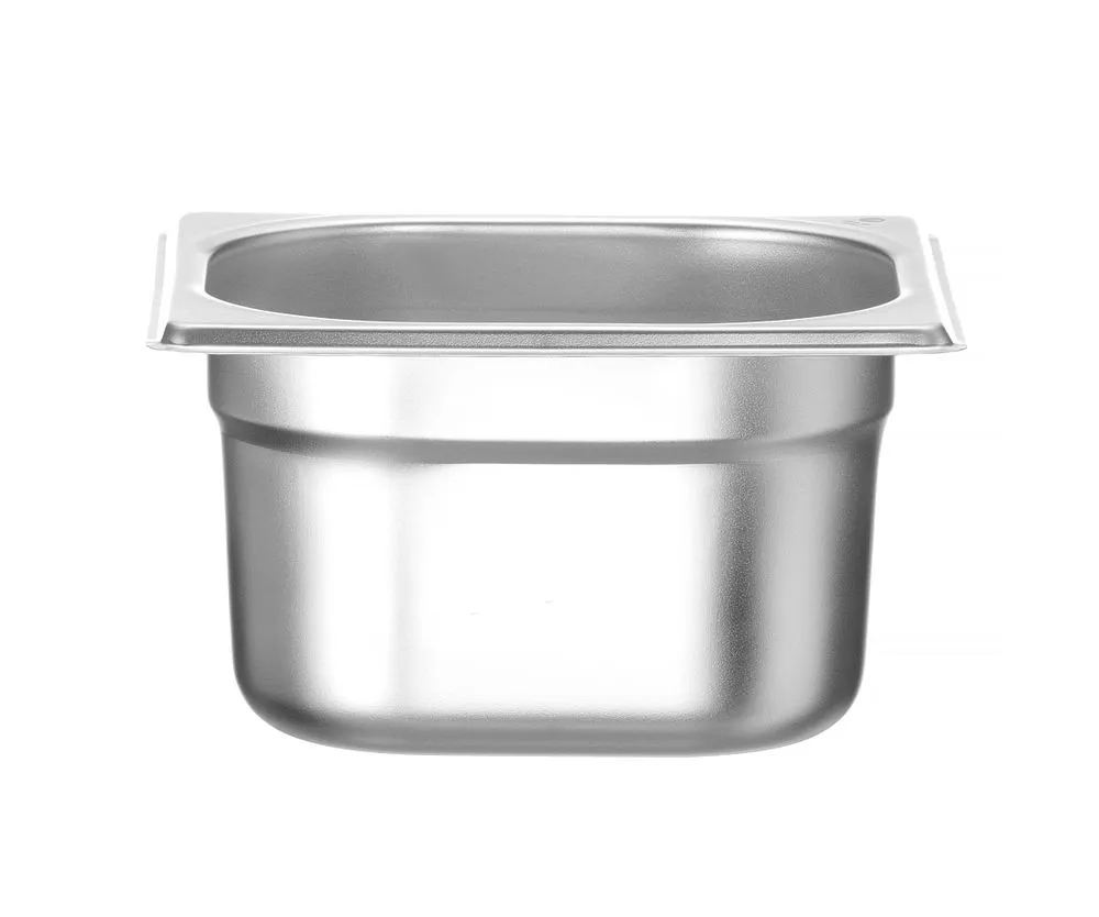 Gastronorminis Indas GN 1/6 iš Nerūdijančio Plieno - Gylis 100 mm - 1,6 L