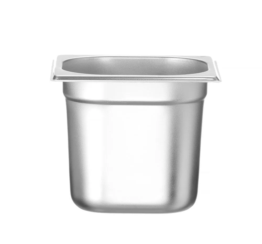 Gastronorminis Indas GN 1/6 iš Nerūdijančio Plieno - Gylis 150 mm - 2,4 L