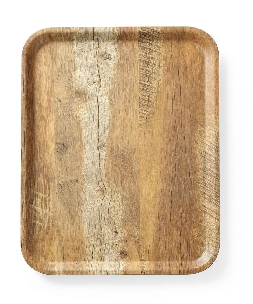 Patiekalų padėklas iš melamino su medžio raštu - 430 x 330 mm