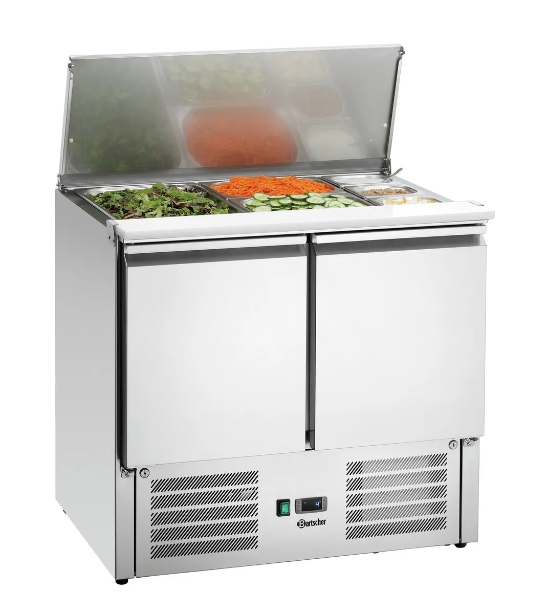 Saladette Šaldytuvas - 2 x 1/1 GN + 3 x 1/6 GN - 2 Durys