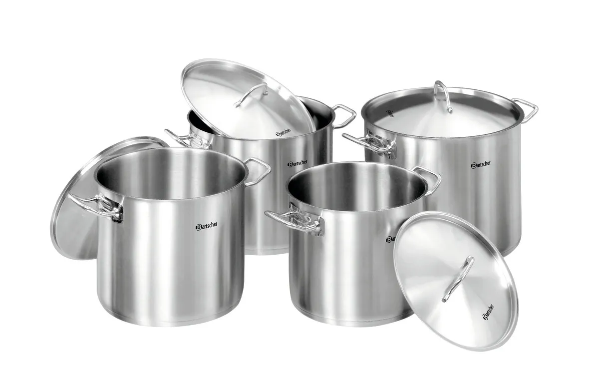 4 puodų rinkinys - 24 iki 30 cm skersmens - 8 iki 15 l talpos