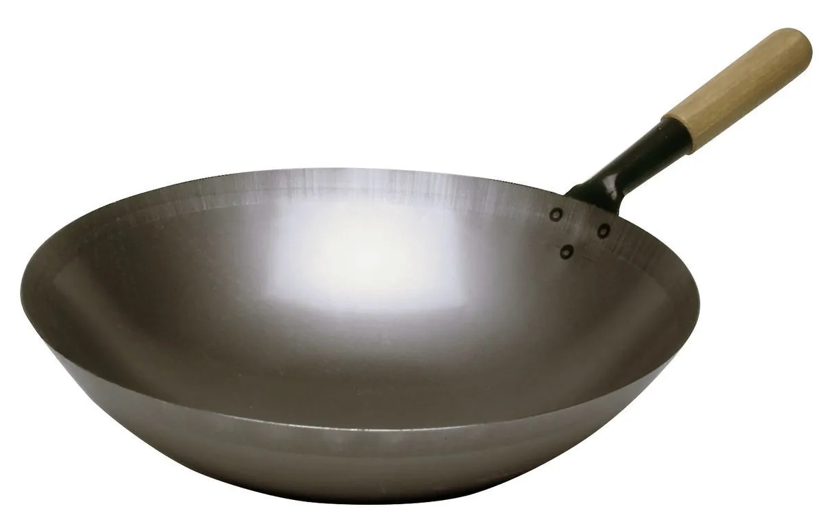Plieninė Wok Keptuvė - 360 mm