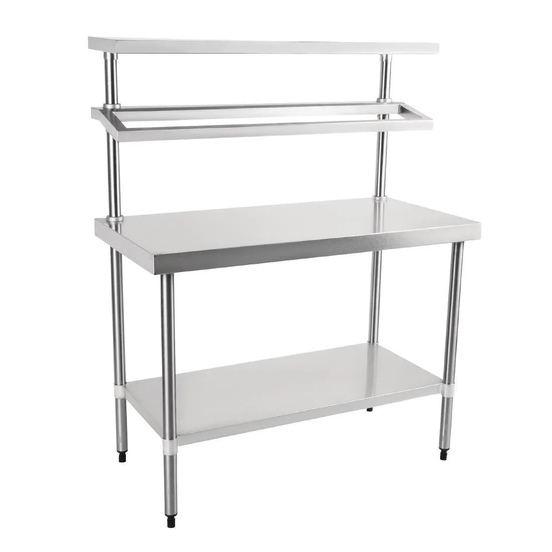 Priešgaminio stalas iš nerūdijančio plieno su atrama GN talpykloms ir lentyna - 1200 x 600 mm