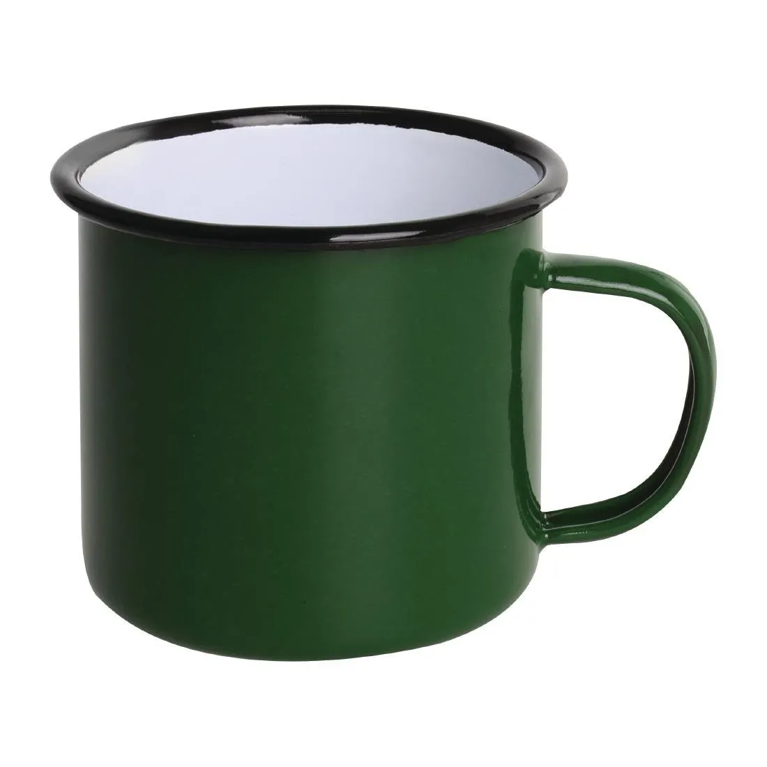 Puodai iš emalio plieno, žali ir juodi, 350 ml - 6 vnt.