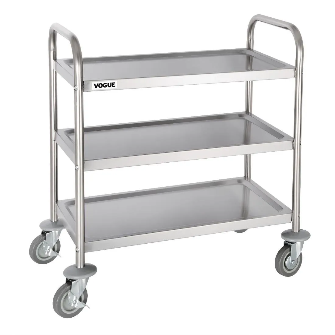 Nerūdijantis plienas grindų vežimėlis - 3 lygiai - 710 x 405 mm - 128 kg