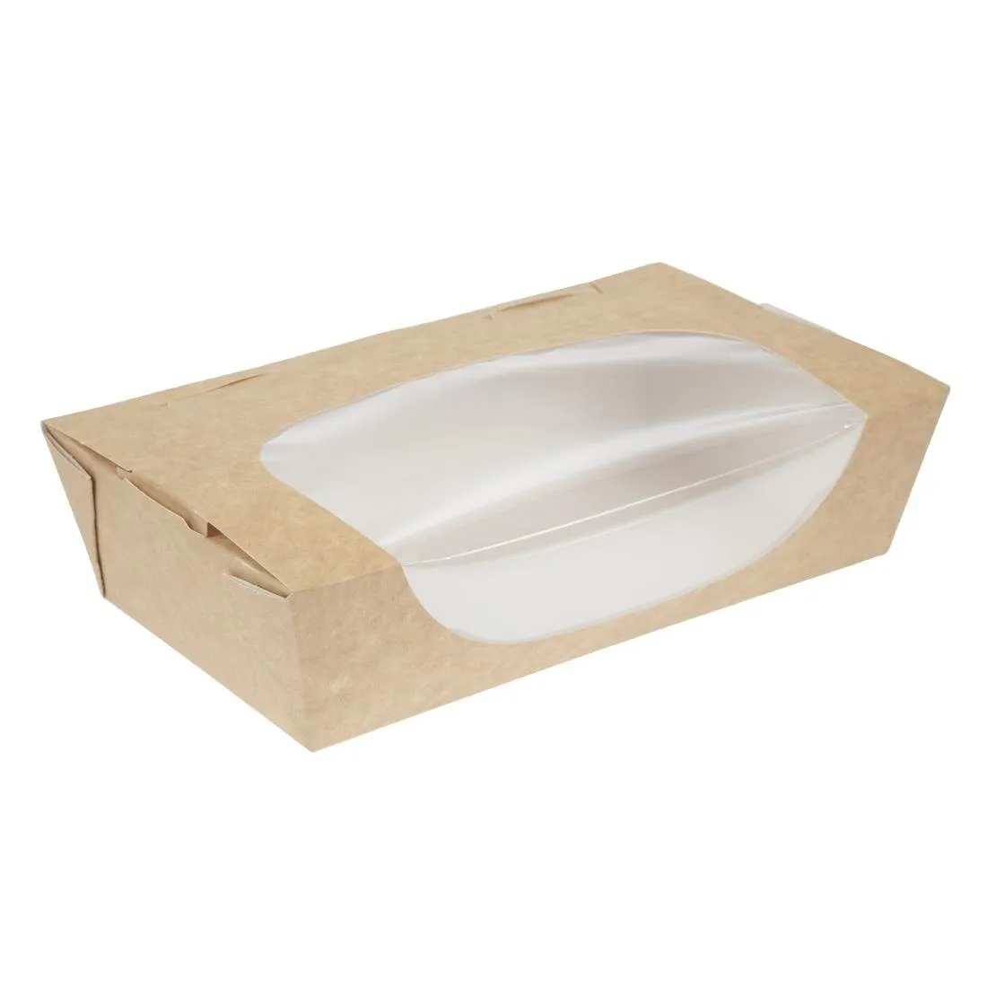 Salotos lėkštės Kraft, perdirbtos su langeliu - 1000 ml - 200 vnt.