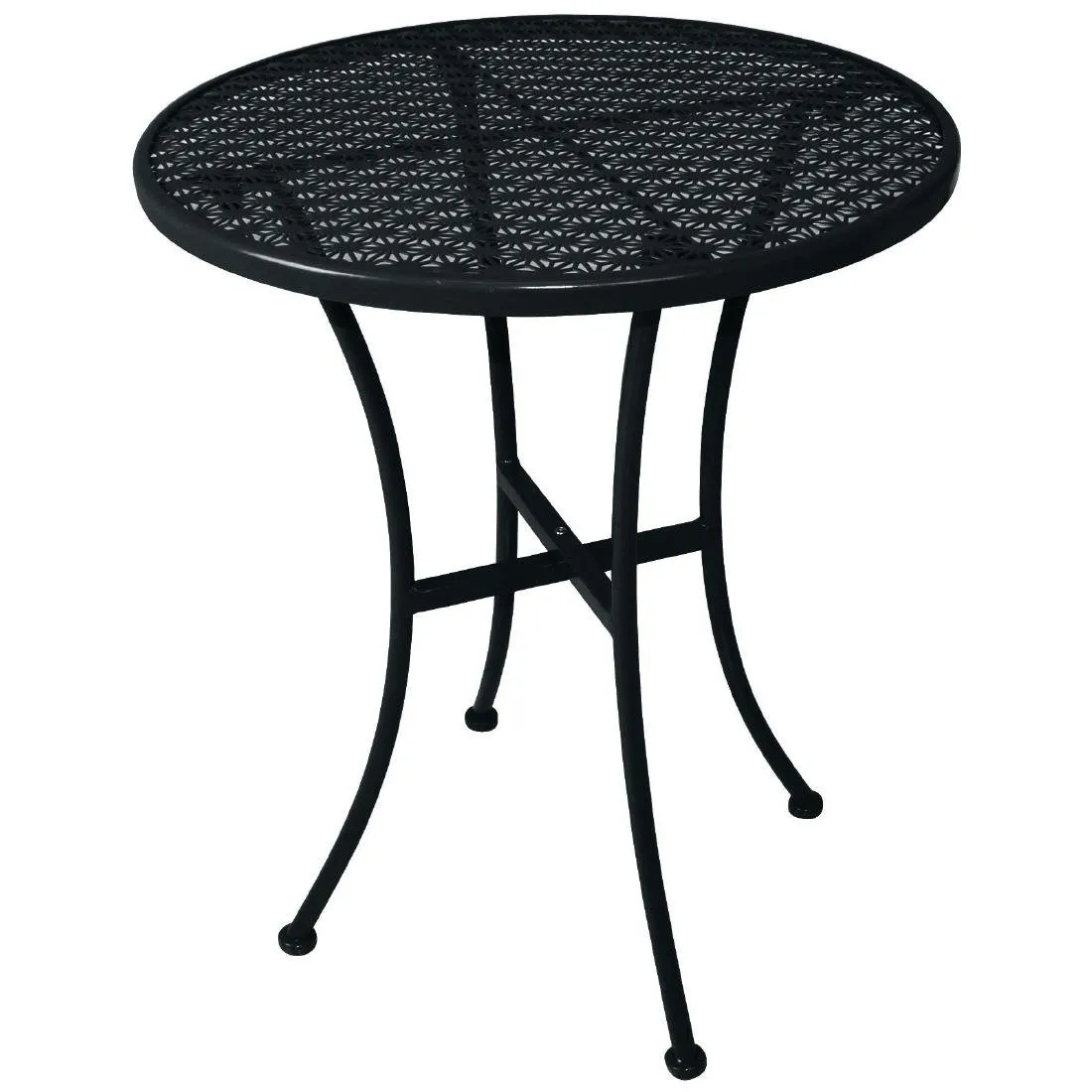 Apsuptas apvalus bistro stalas iš plieno - juodas - 600 mm