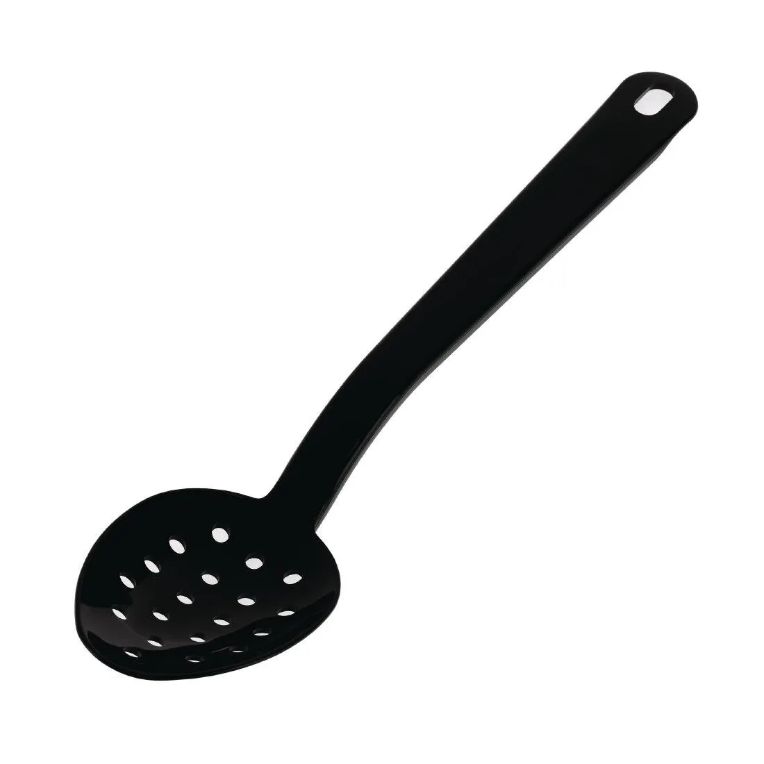 Perforuota juodos spalvos patiekalų šaukštelė, 270 mm
