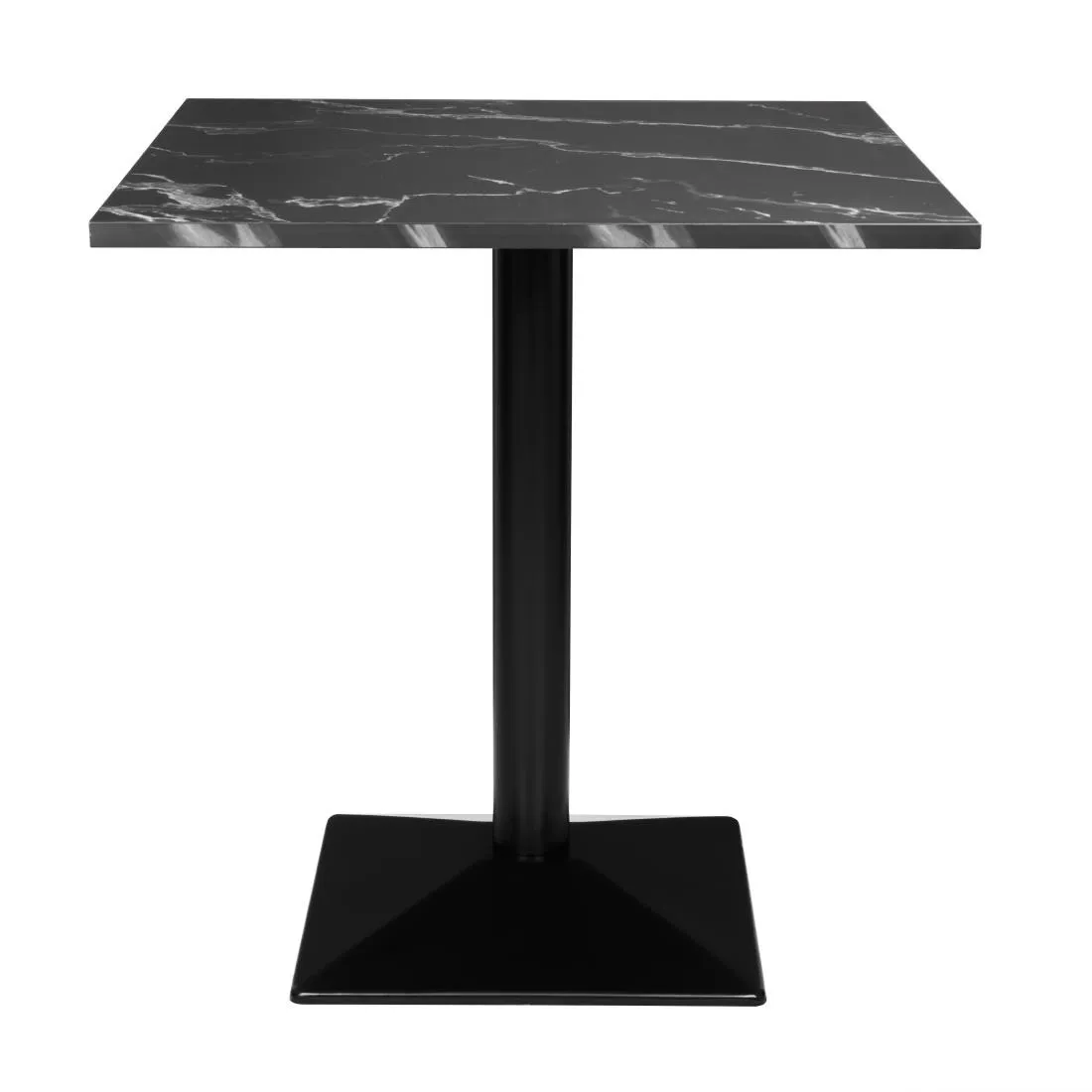 Kvadratinis stalas su juodo akmens efektu - 70 x 70 cm