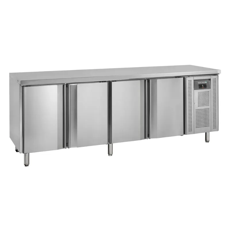 Nerūdijančio plieno šaldomas stalas - 4 durys - GN 1/1