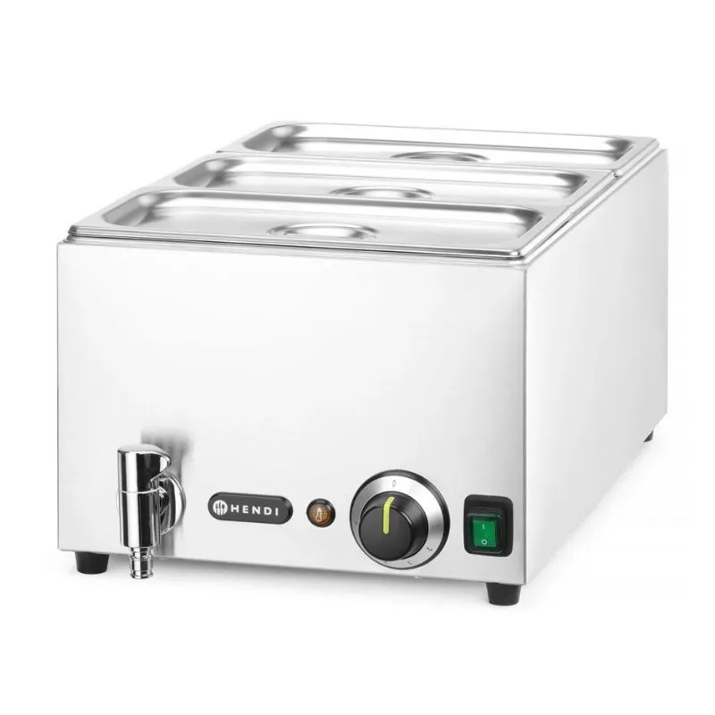 Bain-Marie su išleidimo čiaupu - 3 GN 1/3